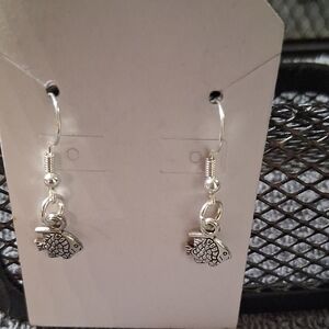Silver Mini Fish Dangle Earrings - Women Jewelry
